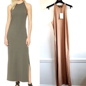 Theory Sonaki M Bronze Atmos Light Maxi Dress New Size Large